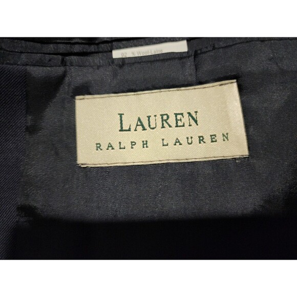 VTG Lauren Ralph Lauren Wool Cashmere Blazer Jacket Blue Striped 2-Button Sz 40R - Picture 6 of 9